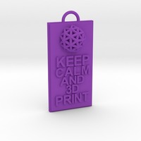 Keep Calm and 3D Print (Hypercube) Keychain - Thumbnail 2