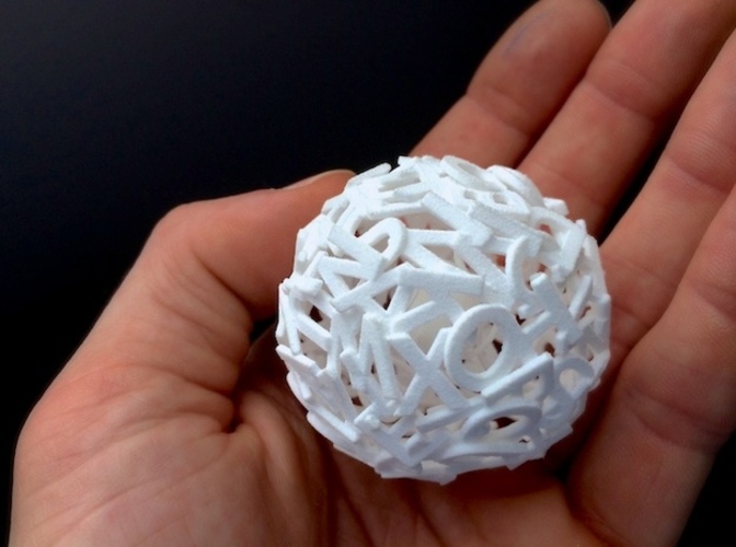 Acupuncture Stress Ball: Alphabet/Typography 3D Print 17412