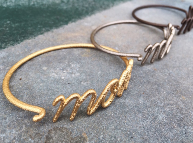 Mom Wire Bracelet (Mother's Day) 3D Print 17421