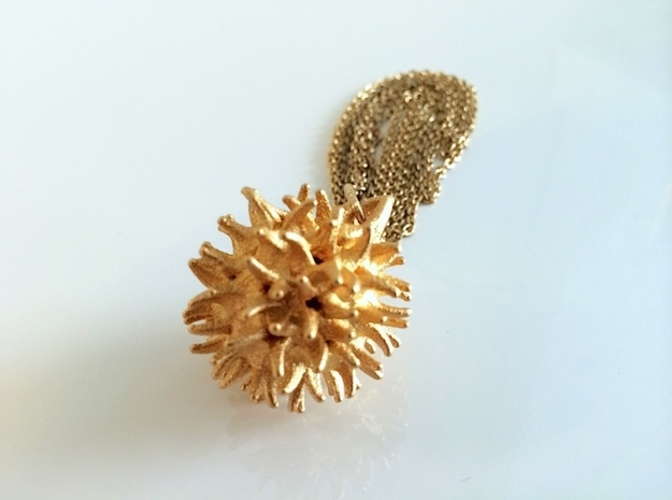Sweetgum Tree Seed Pendant: Necklace/Earring 3D Print 17426