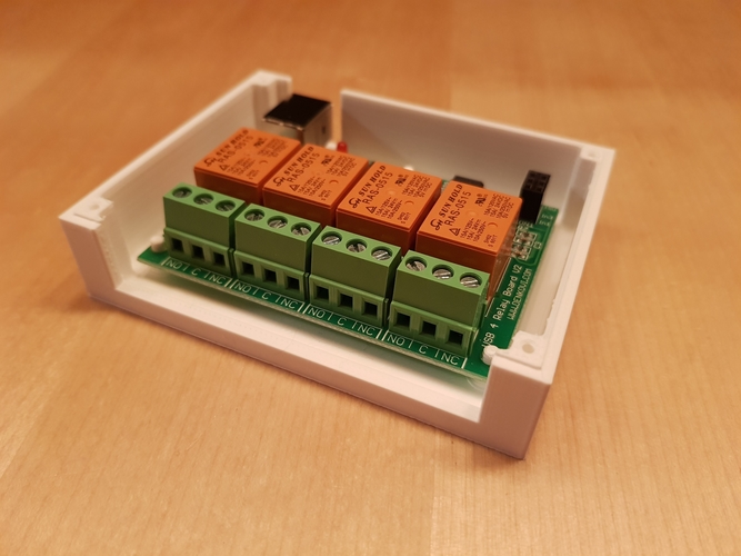 CASE for USB Relay Module 4 Channels, for Home Automation - v2 3D Print 174716