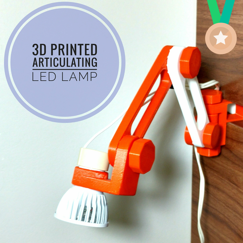 3d printed articulating LED lamp