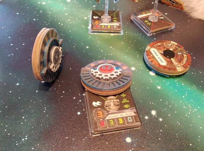 X Wing Miniature Game Damage Dials 3D Print 174953