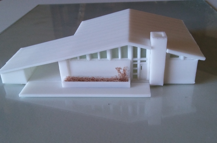  3D  Printed Mid Century House  Design  1 KIT  N Scale 1 160 