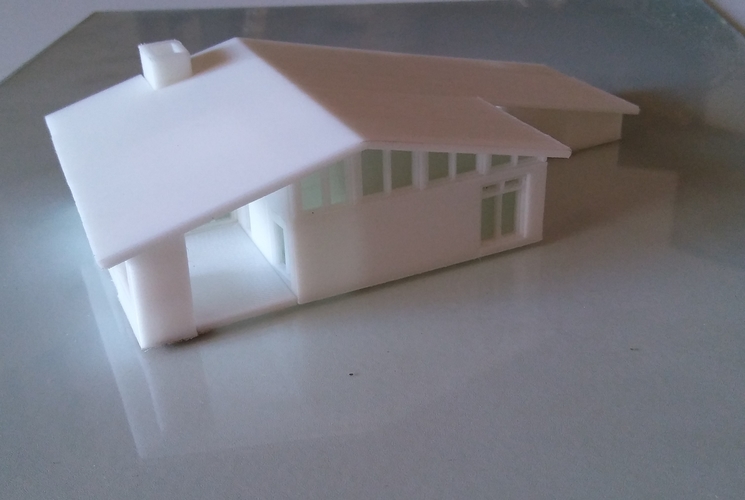 Mid Century House Design 1 KIT - N-Scale (1:160) 3D Print 176739