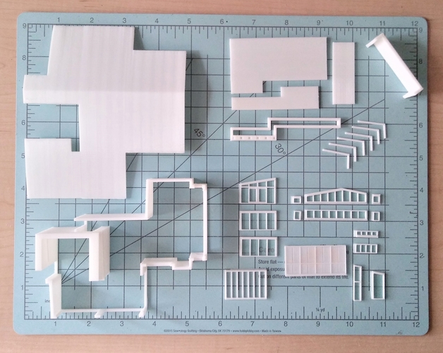 Mid Century House Design 1 KIT - N-Scale (1:160) 3D Print 176740