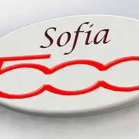 Small Keychain Fiat 500 with name 3D Printing 177312