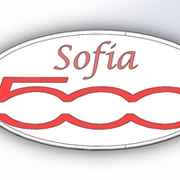 Keychain Fiat 500 with name - Thumbnail 3