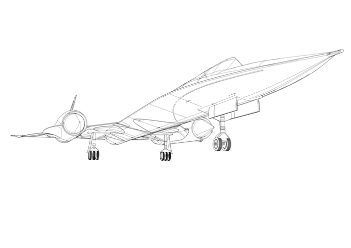 SR71 Blackbird - Complete.  Now With Undercarriage! 3D Print 177559