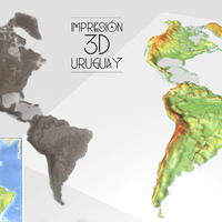 Small América topographic litophan map lesson  3D Printing 178013