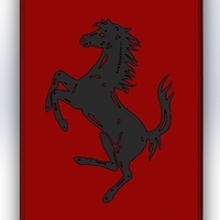 Keychain Ferrari 3D print model - Thumbnail 3