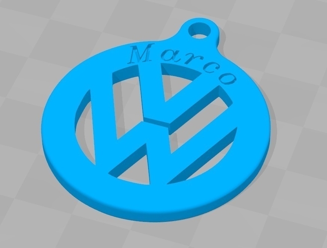 Keychain Volkswagen 3D print model 3D Print 178236