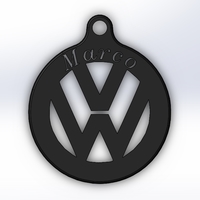 Keychain Volkswagen 3D print model - Thumbnail 3