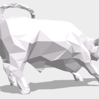 Low Poly: Wall Street Charging Bull - Thumbnail 3