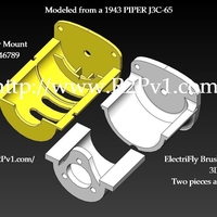 Small R/C Piper ElectriFly Motor Mount 3D Printing 178524