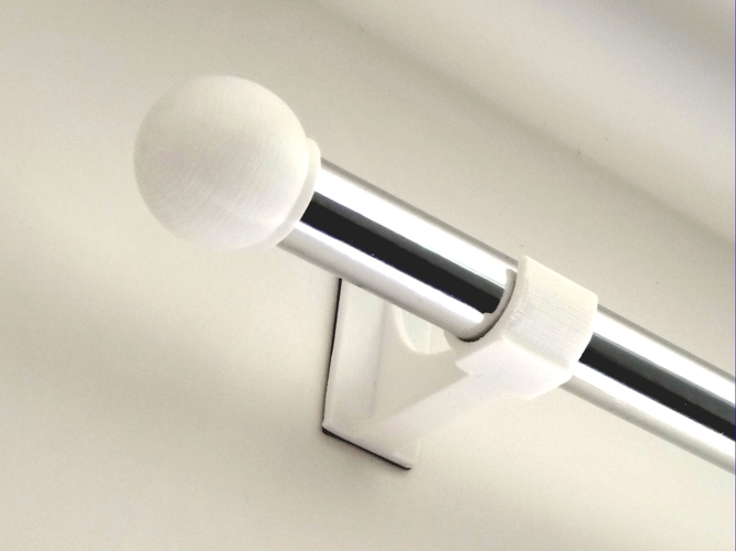 Adhesive Curtain Rod Holder 3D Print 178739