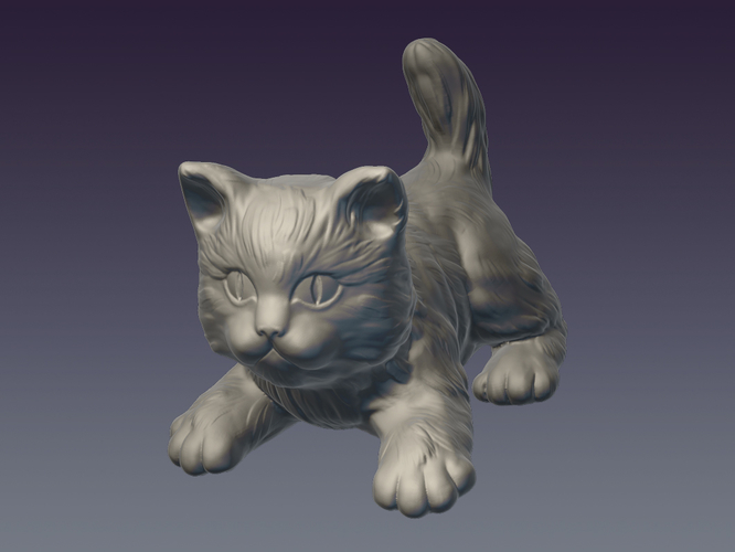  3D  Printed  Cat  by Oldtinsold Pinshape