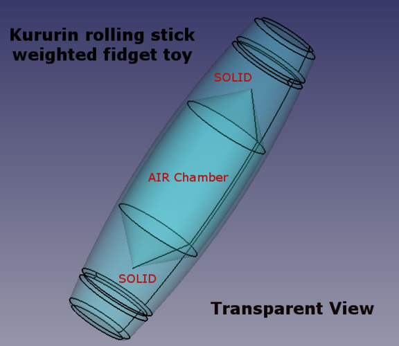 Kururin rolling stick weighted fidget toy tumbler 3D Print 179415