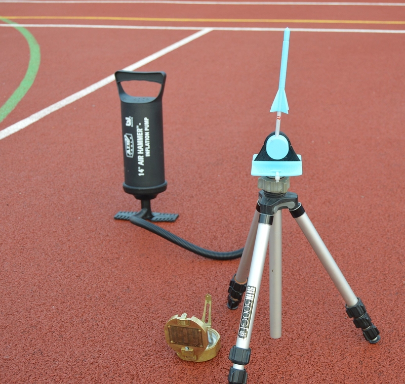 Experiments with a pneumatic rocket launcher!