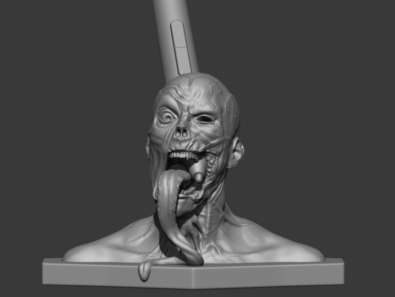 Zombie  head Wacom pen holder