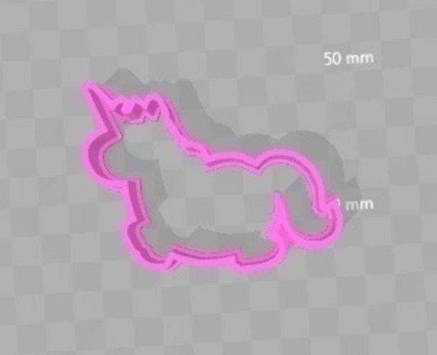 Cookie Cutter - Fat Unicorn  3D Print 180274