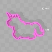 Small Cookie Cutter - Fat Unicorn  3D Printing 180274