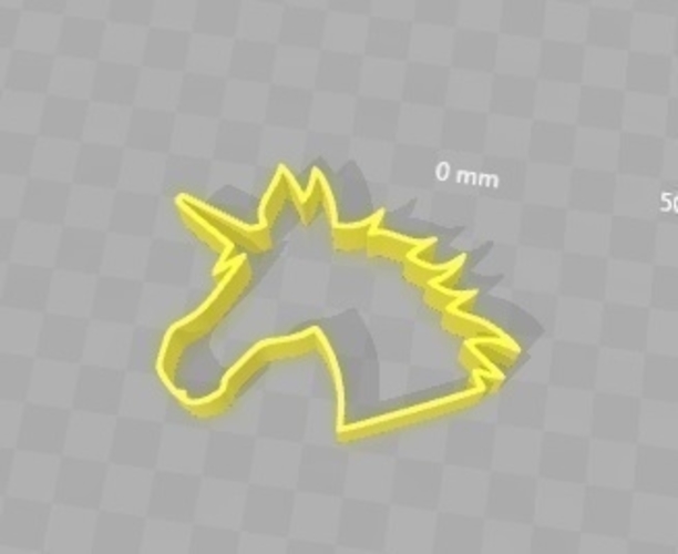 Cookie Cutter - Unicorn Head  3D Print 180275