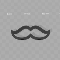 Small Cookie Cutter - Movember Moustache  3D Printing 180302