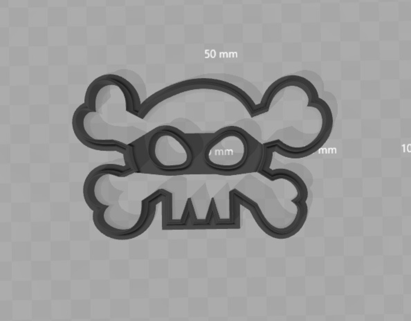 Cookie Cutter - Cartoon Jolly Roger / Pirate Skull and Bones