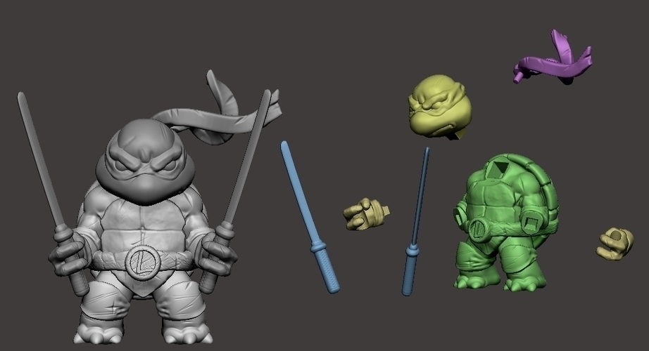 Chibi Mutant Ninja Turtle...the First!! 3D Print 180402
