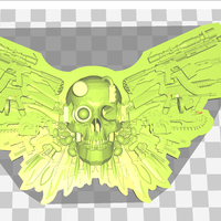 SKULL GUNS KNIVES BELT BUCKLE - Thumbnail 2