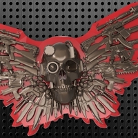 SKULL GUNS KNIVES BELT BUCKLE - Thumbnail 4