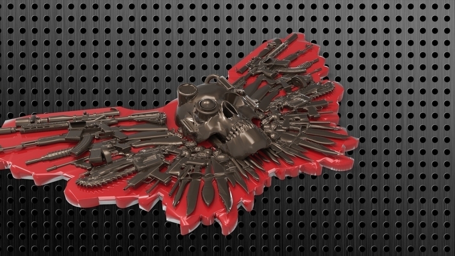 SKULL GUNS KNIVES BELT BUCKLE 3D Print 180451