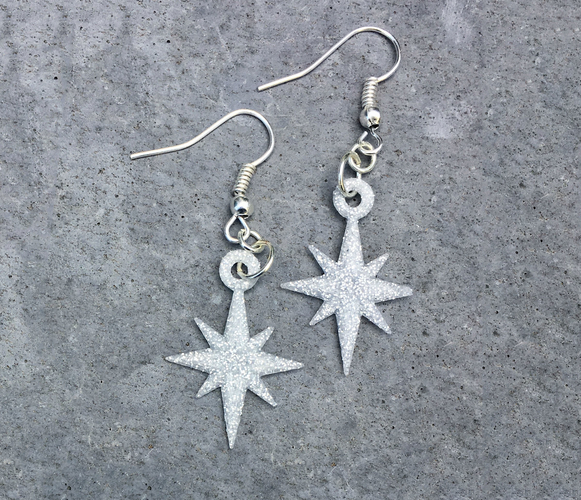 Starflake Earrings 3D Print 180491