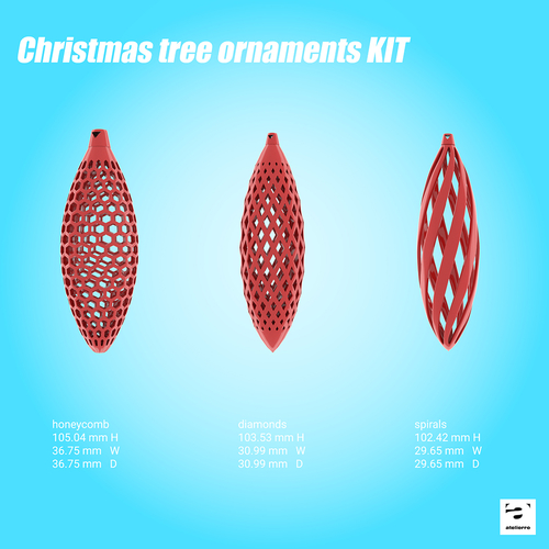 Christmas tree ornaments kit 3D Print 180508