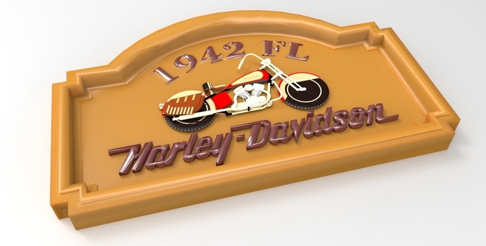 1942 FL Harley Davidson Sign 3D Print 180726