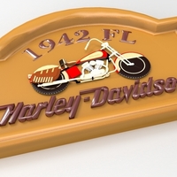 Small 1942 FL Harley Davidson Sign 3D Printing 180726