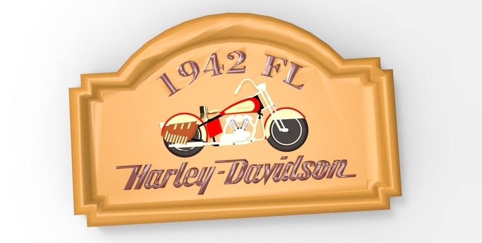 1942 FL Harley Davidson Sign 3D Print 180727