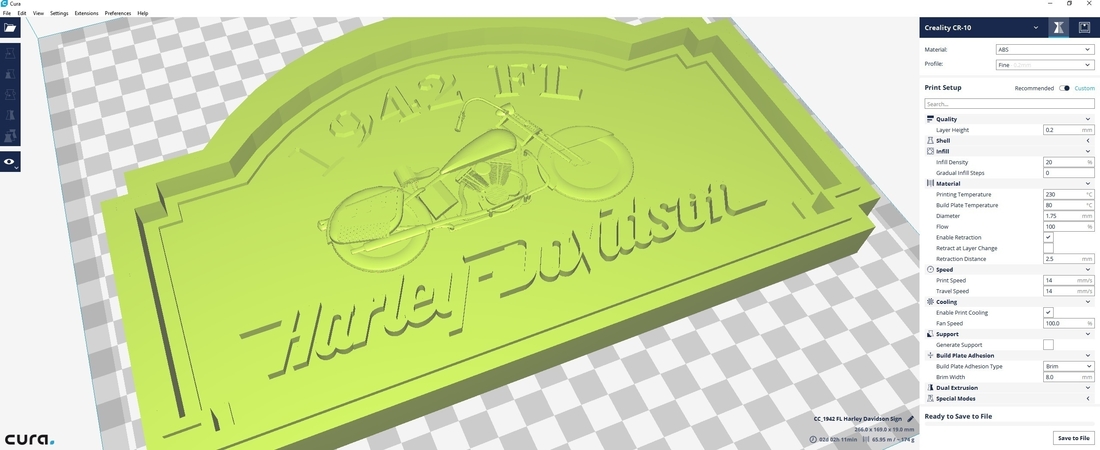 1942 FL Harley Davidson Sign 3D Print 180729