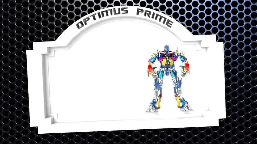 Optimus Prime Bedroom Door Sign Template - 2 versions 3D Print 180810