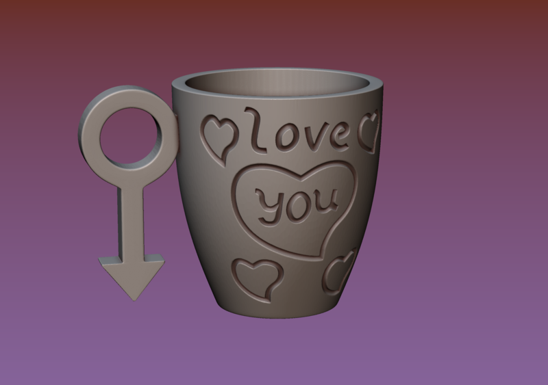 Cup with gender symbol