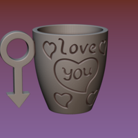 Small Cup with gender symbol 3D Printing 180890