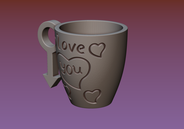 Cup with gender symbol 3D Print 180891