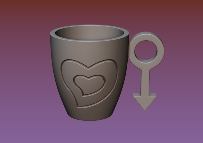 Cup with gender symbol 3D Print 180893