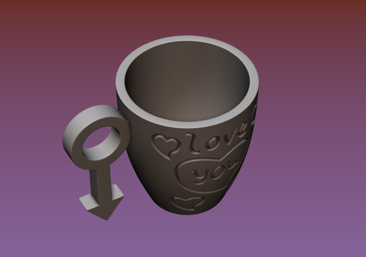 Cup with gender symbol 3D Print 180896