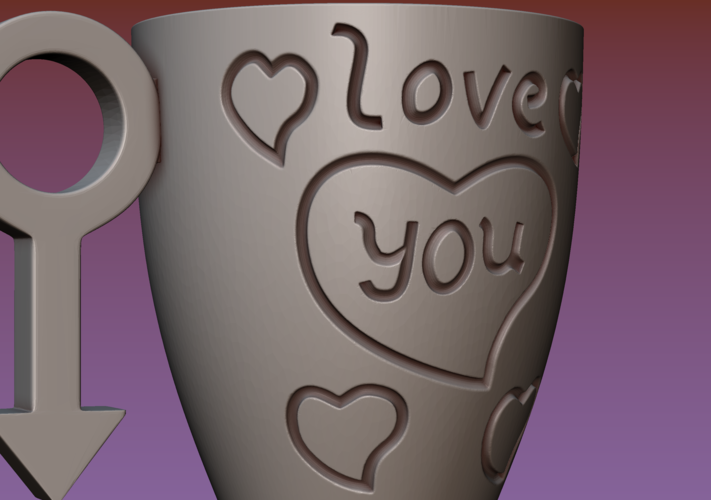 Cup with gender symbol 3D Print 180898