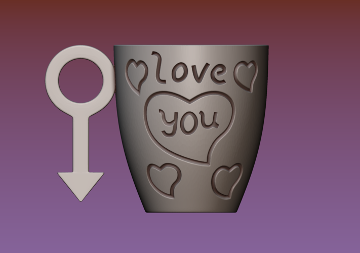 Cup with gender symbol 3D Print 180900