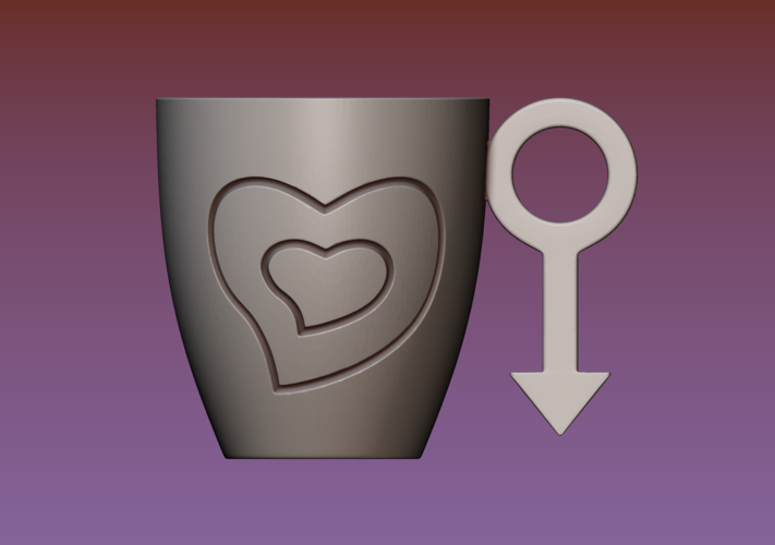 Cup with gender symbol 3D Print 180902