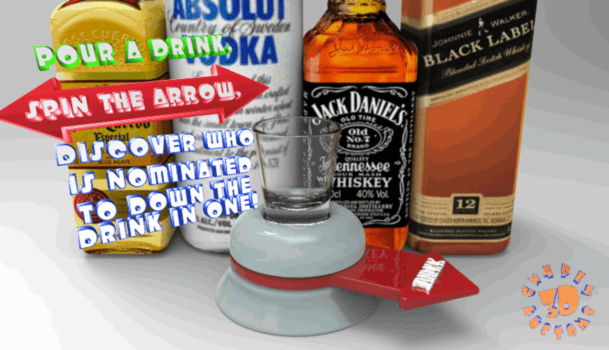 The Shot Glass Drinking Game Spinner 3D Print 181205