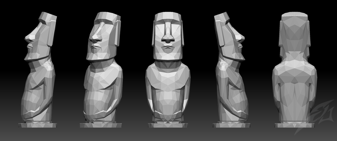 Low poly Moai 3D Print 181212